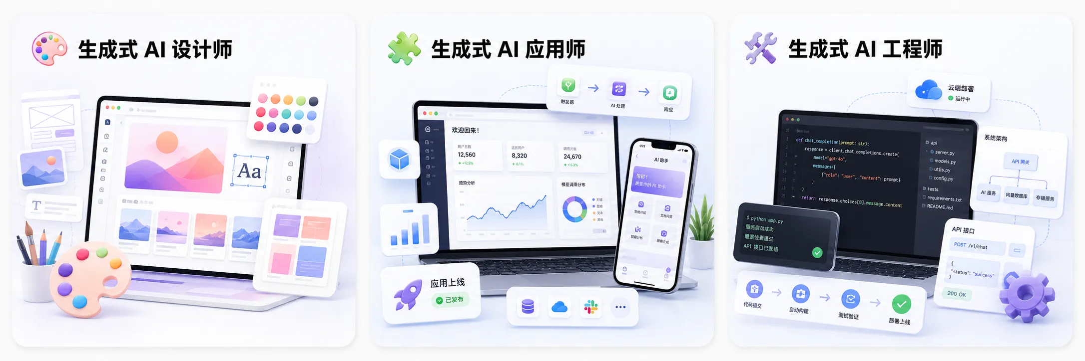 生成式 AI 设计师 / 应用师 / 工程师 证书
